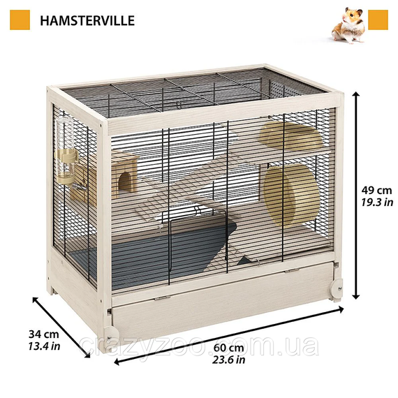 Клітка для хом'яків Ferplast Hamsterville дерев'яна 60x34x49 см 57026517 | Зображення 1