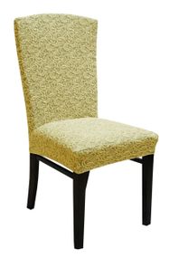 Жаккардовые чехлы на стулья без юбки Песочные