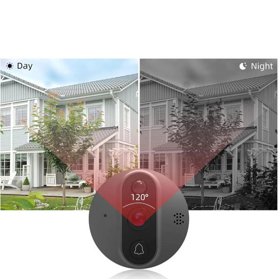 Видеодомофон Tuya Smart Video Doorbell ED-300PA / Дверной беспроводной звонок Wi-Fi с ИК-подсветкой и датчиком движения | Зображення 1