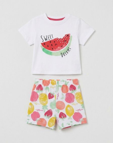 Дитячий комплект (футболка+шорти) для дівчинки Primark 80 см Білий (0658)