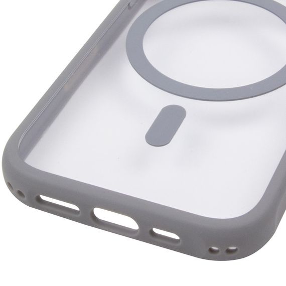 Чехол TPU+PC GETMAN Moon Clear with MagSafe для Apple iPhone 15 Pro Max (6.7") Grey | Зображення 4
