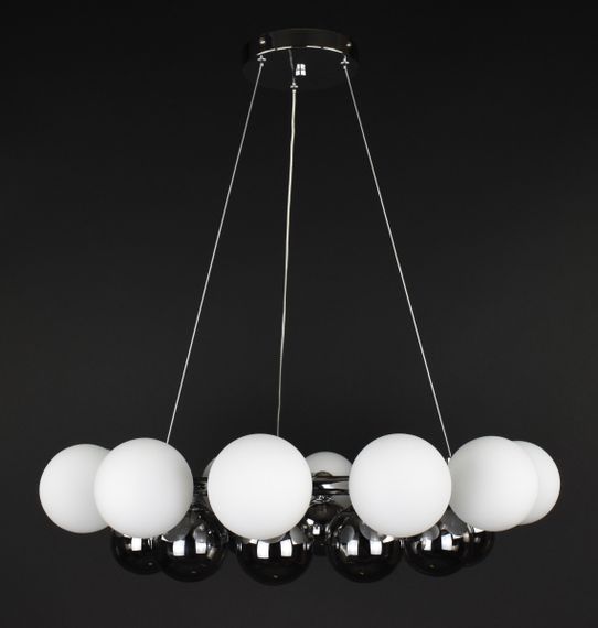 Люстра підвісна на 12 лампочок 27909 Хром 25-160х62х62 см. | Зображення 4