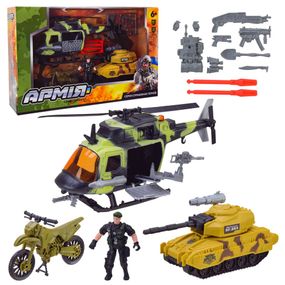 Игрушечный набор Военный BL2313 танк, вертолет, аксессуары