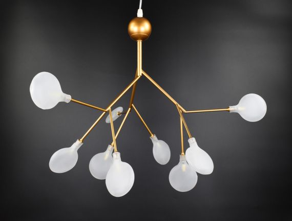 Люстра підвісна на 9 лампочок 26092 Золото 60-150х56х56 см. | Зображення 3