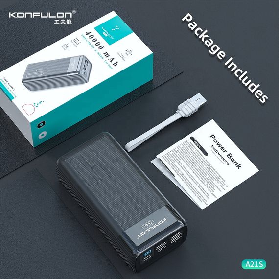 Портативний акумулятор 40000mAh 22.5W KONFULON A21SQ (47219-A21SQ_1139) | Зображення 8
