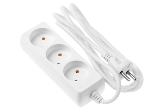 Сетевой удлинитель 2Е 3XCEE7/17, 2G*1.0мм, 1.8м, white (2E-U03M1.8)