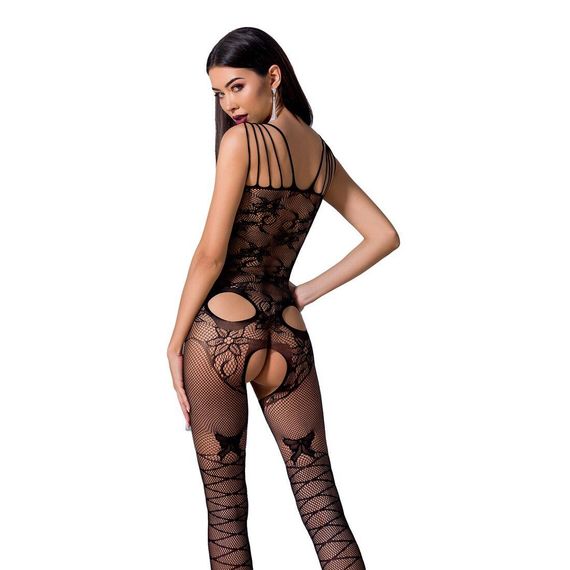 Ажурний бодістокінг з інтимними вирізами Passion BS076 black, One size | Зображення 1