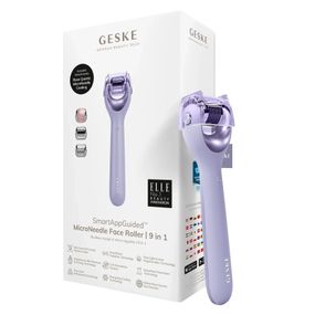 Электронный роллер для лица с микроиглами GESKE MicroNeedle Face Roller 9в1 gray, Фиолетовый