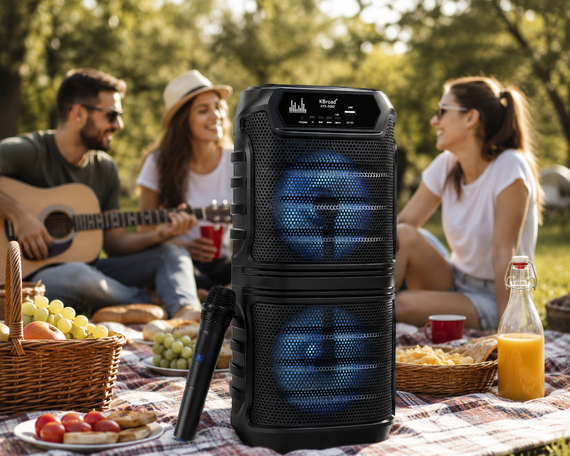 Колонка KTS-2060 / Bluetooth-акустическая система с двумя 6,5 дюймовыми динамиками / Колонка с RGB-подсветкой | Зображення 2