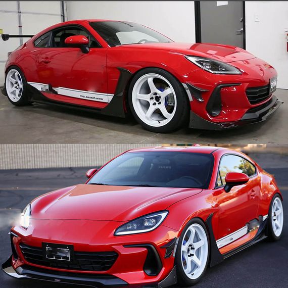 Накладки на задній бампер (2021-2023, Карбон) для Subaru BRZ 2021- рр | Зображення 1