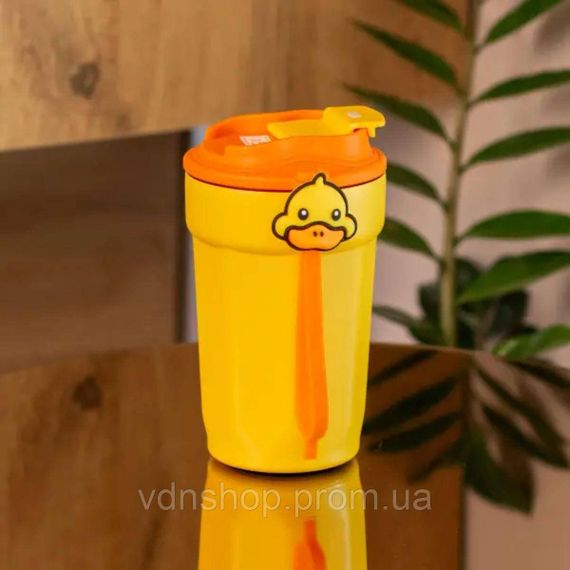 Термокружка 450 мл з кришкою на защіпці G. Duck Жовтий HP28489 | Зображення 1