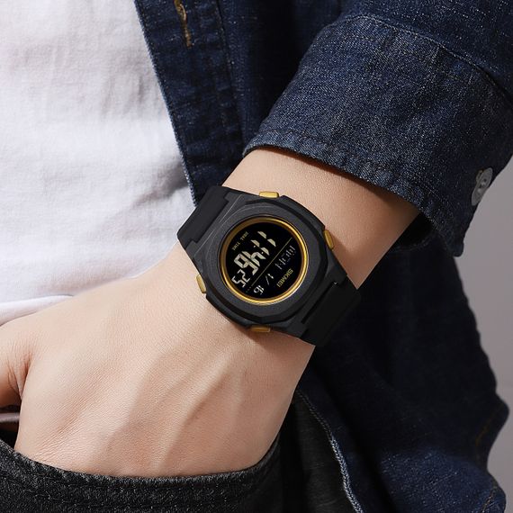 Чоловічий годинник Skmei 2023BKGD-BK Black-Gold Black | Зображення 2
