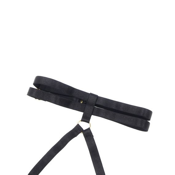 Чорний сексуальний оксамитовий комплект білизни Star Night з чокером та декоративною фурнітурою, M sexstyle | Зображення 7