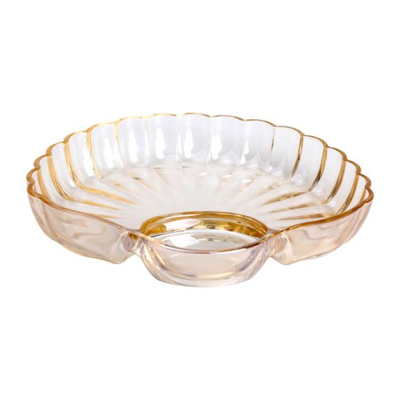 Скляне блюдо із соусником 21х19х3 см тарілка для суші коричнева HP-YH-1 | Зображення 3