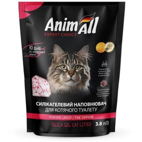 Силікагелевий наповнювач AnimAll Рожева пелюстка, для котів, 3.8 л (1.6 кг)