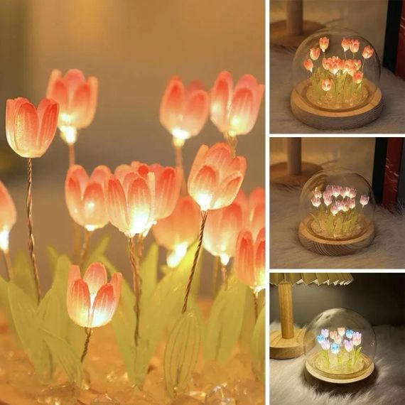 Ночник светодиодный тюльпаны умелые ручки Spherical lamp HA-42, Лампа-тюльпан DIY Ночник-тюльпан | Зображення 4