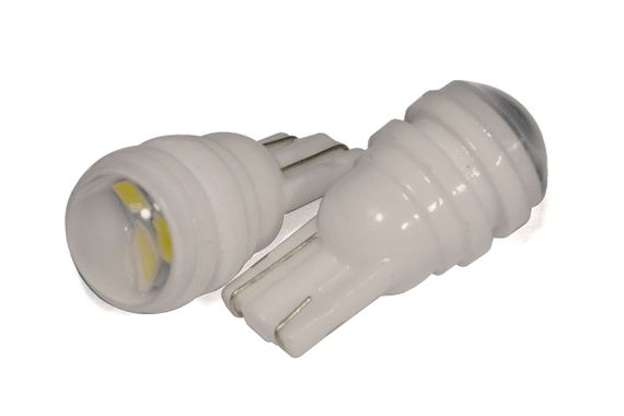 Светодиодная лампа StarLight T10 3 диода SMD-2835 12V 0.5W WHITE прозрачная линза CERAMIC | Зображення 1