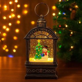 Нічник новорічний музичний "Сніговик та ялинка"