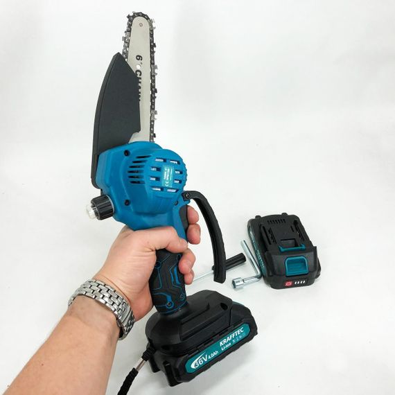 Ланцюгова пила з довговічним акумулятором, Міні-пилка з батареєю, Потужна садова пилка AE-64 | Зображення 2