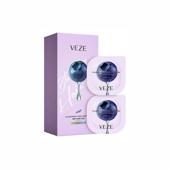 Зволожувальна маска для волосся з екстрактом чорниці Veze Blueberries Times Embellish Wet Hair Film, 12 г*6 шт.