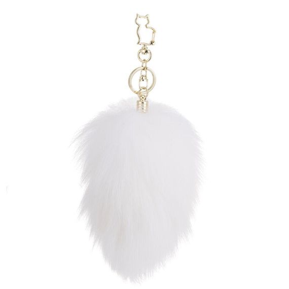 Металлическая анальная пробка Кроличий хвост LOCKINK SEVANDA White Bunny-Tail Anal Pear-shape Plug Sex Aura | Зображення 4