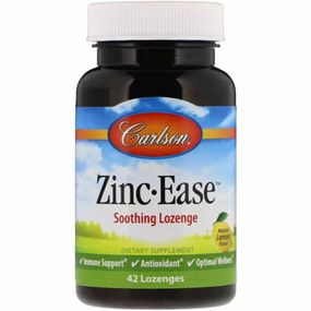 Микроэлемент Цинк Carlson Labs Zinc Ease 10 mg 42 Lozenges Lemon