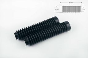 Гофры передней вилки (пара)   универсальные   L-250mm, d-30mm, D-50mm   (черные)   MZK