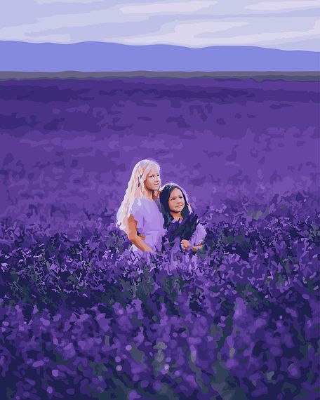 Дети в лавандовом поле