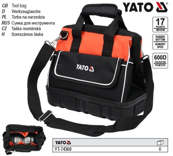 Сумка для інструменту 15" YATO Польша 17 кишень гумове дно YT-74360