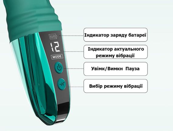Фаллоимитатор с вибрацией и LED - дисплеем (12 режимов) | Зображення 2