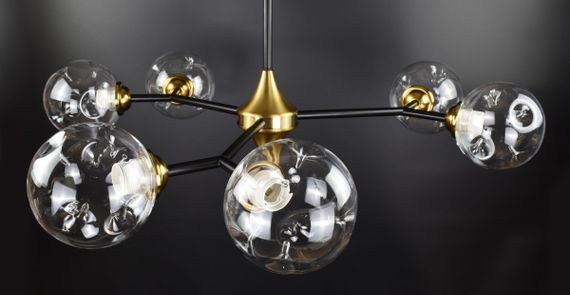 Люстра стельова на 6 лампочок 26490 Латунь 30-70х94х94 см. | Зображення 1