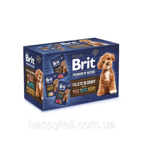Влажный корм Brit Premium Fillets in Gravy для собак малых пород филе в соусе мультипак 12 шт х 85 г