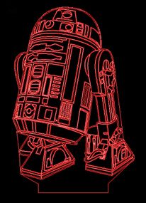 Акриловий світильник-нічник Зоряні війни R2-D2 червоний tty-n000715