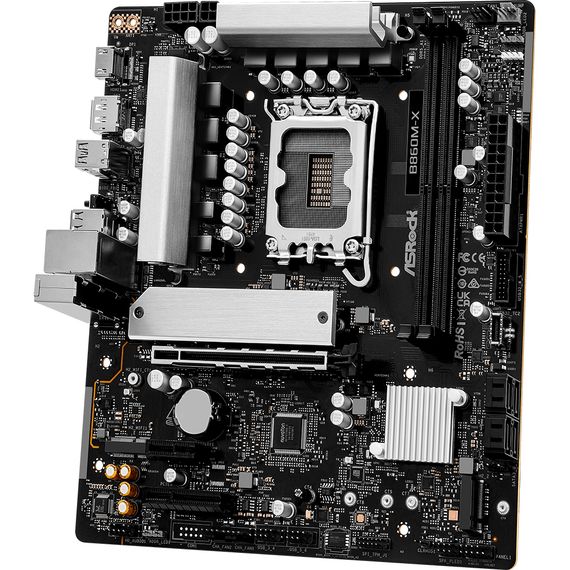 AsRock B860M-X (1851/B860, 2*DDR5, PCIex16, HDMI/DP, 4xSATA, 2xM.2, 2.5Glan, 7.1ch, mATX) | Зображення 1