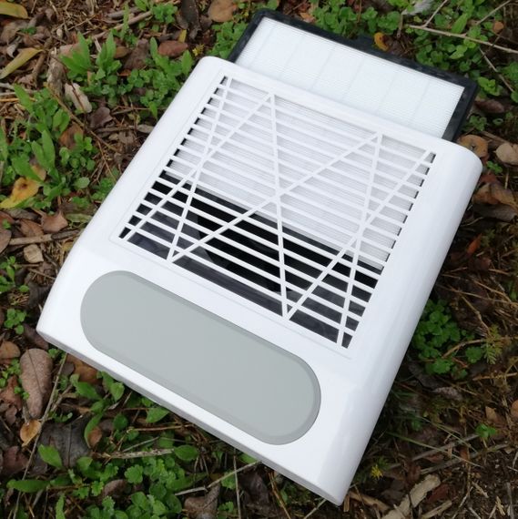 Настольная маникюрная вытяжка Simei 858-8 с многоразовым фильтром, белая | Зображення 1