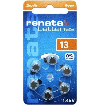 Батарейки Renata ZA13 для слухових апаратів (6 шт) | Зображення 2