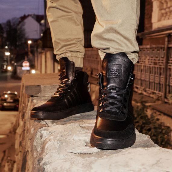 Шкіряні чоловічі черевики з вставками замшу, 41 розмір | Зображення 1