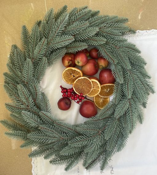 Вінок різдвяний Classic литий d-50 см блакитний | Зображення 5