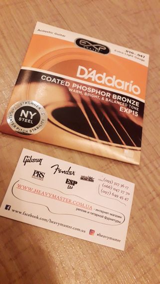 Струны d'addario exp15 ФОСФОР-БРОНЗОВЫЕ для акустической гитары 010-047 | Зображення 3