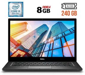 Ноутбук Б-клас Dell Latitude 7490 / 14" (1366x768) TN / Intel Core i5-8250U (4 (8) ядра по 1.6 - 3.4 GHz) / 8 GB DDR4 / 240 GB SSD M.2 / Intel UHD Graphics 620 / WebCam / USB 3.1 / HDMI / Windows 10 б/в