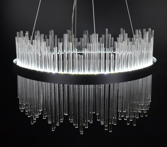 Люстра світлодіодна підвісна LED світильник для квартири на стелю лед 26920 Чорний 50-180х60х60 см. | Зображення 7