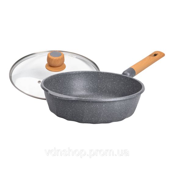 Алюминиевый сотейник 4,3 л мраморный с антипригарным покрытием Ø 28 см серый MGC HP-4-437G | Зображення 2