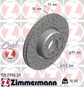 Диск гальмівний BMW 2, ZIMMERMANN (150290620)