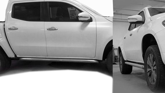 Бічні труби з искосом (2 шт., нерж) для Mercedes X class