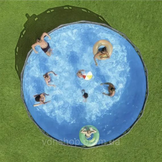 Каркасний круглий басейн 549х132 см на 26 000 л з фільтр-насосом, сходами, тентом Bestway 561KC | Зображення 6