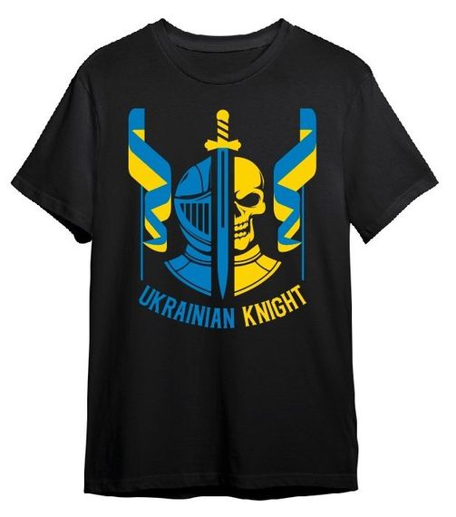 Футболка 4Profi с принтом "Ukrainian Knight" черная размер XL