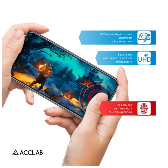 Скло захисне ACCLAB Full Glue Samsung A52 Black (1283126510540) | Зображення 5