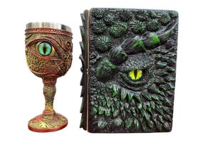 Подарунковий набір Келих 3D Око Зелений і Блокнот 3D «Око Лісового Дракона»