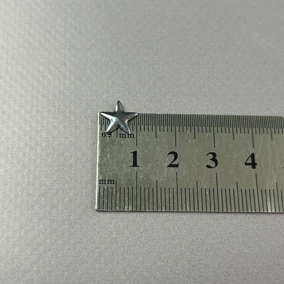 10г - Металлостразы термоклеевые, звезда 10 мм - сталь | Зображення 1