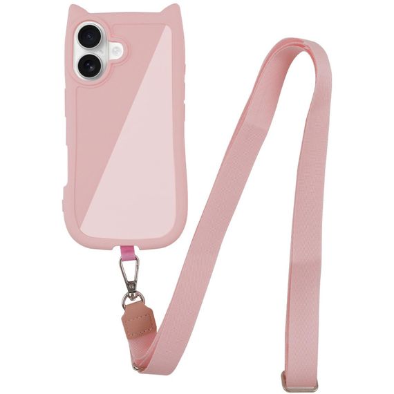 Чохол TPU GETMAN Cat with straps для Apple iPhone 16 Plus (6.7") Pink | Зображення 1